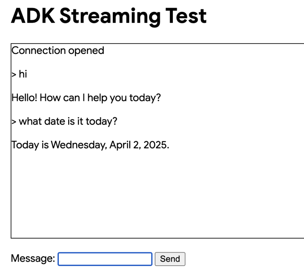 ADK Streaming Test
