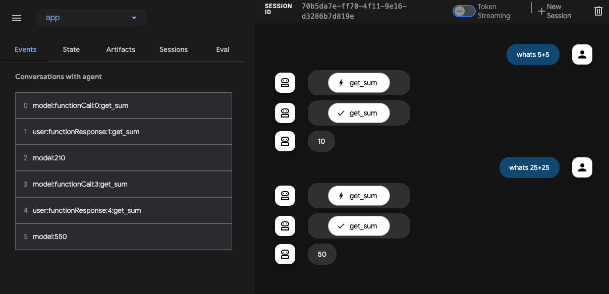 FastMCP with ADK Web - Summing numbers example
