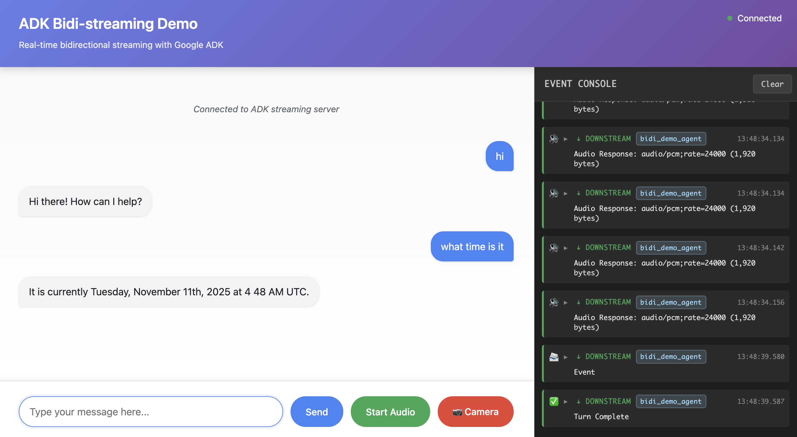 ADK Bidi-streaming Demo